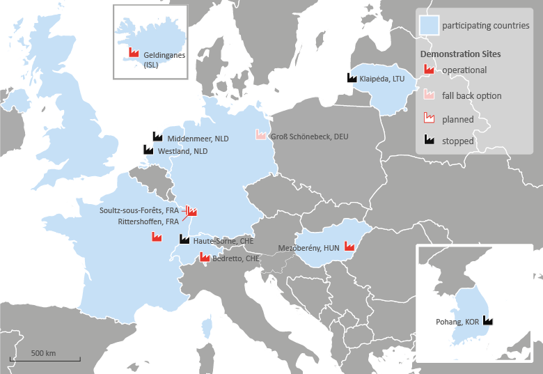 Map of DESTRESS participating countries and demonstration sites